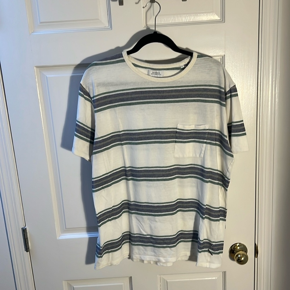 Saturdays NYC striped tee. Extra large, 100% cotton